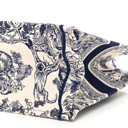 Christian Dior Canvas Embroidered Medium Dioriviera Toile De Jouy Book Tote Blue 9 of 10