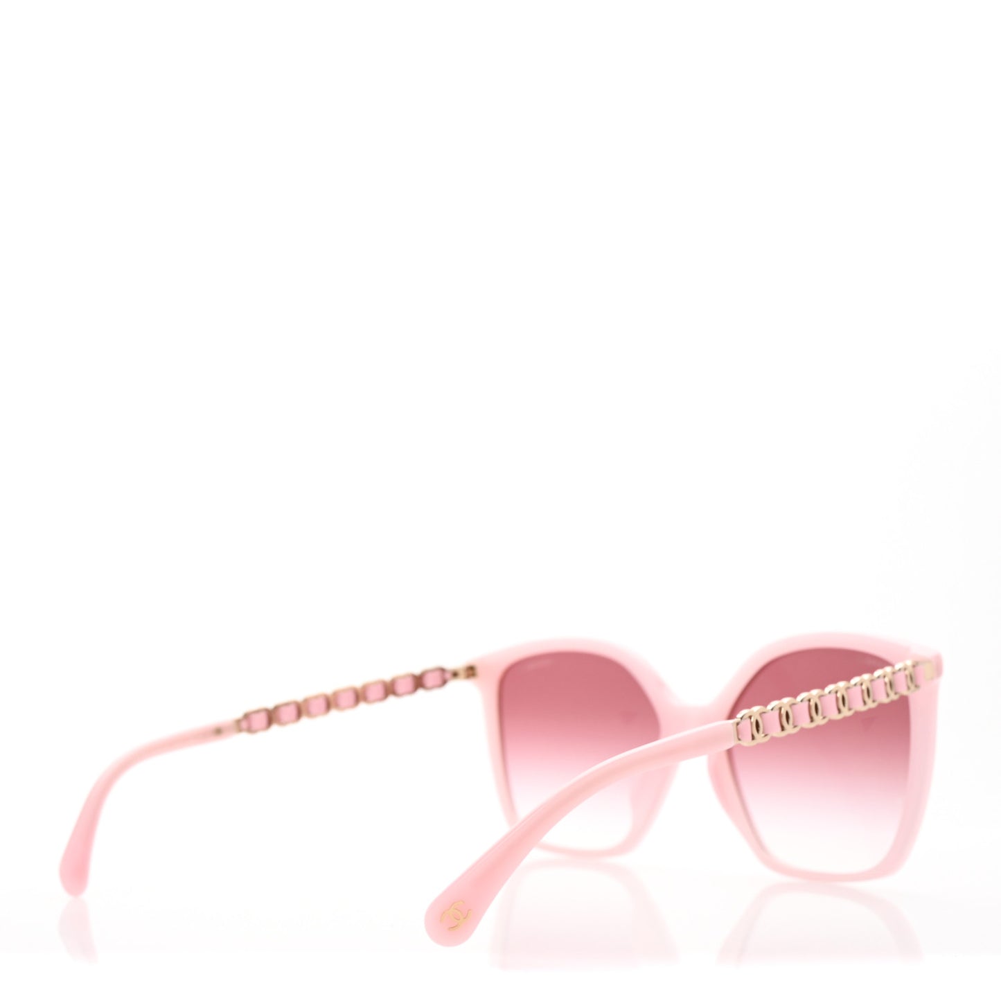 Acetate Calfskin SquareSunglasses 5546-Q-A Light Pink