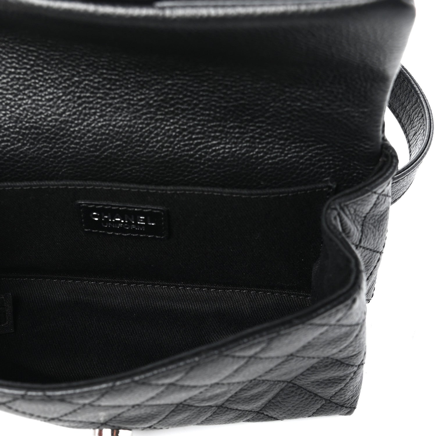 Chanel Grained Calfskin Quilted 2.55 Reissue Flap Belt Bag Clutch Black 5 of 10