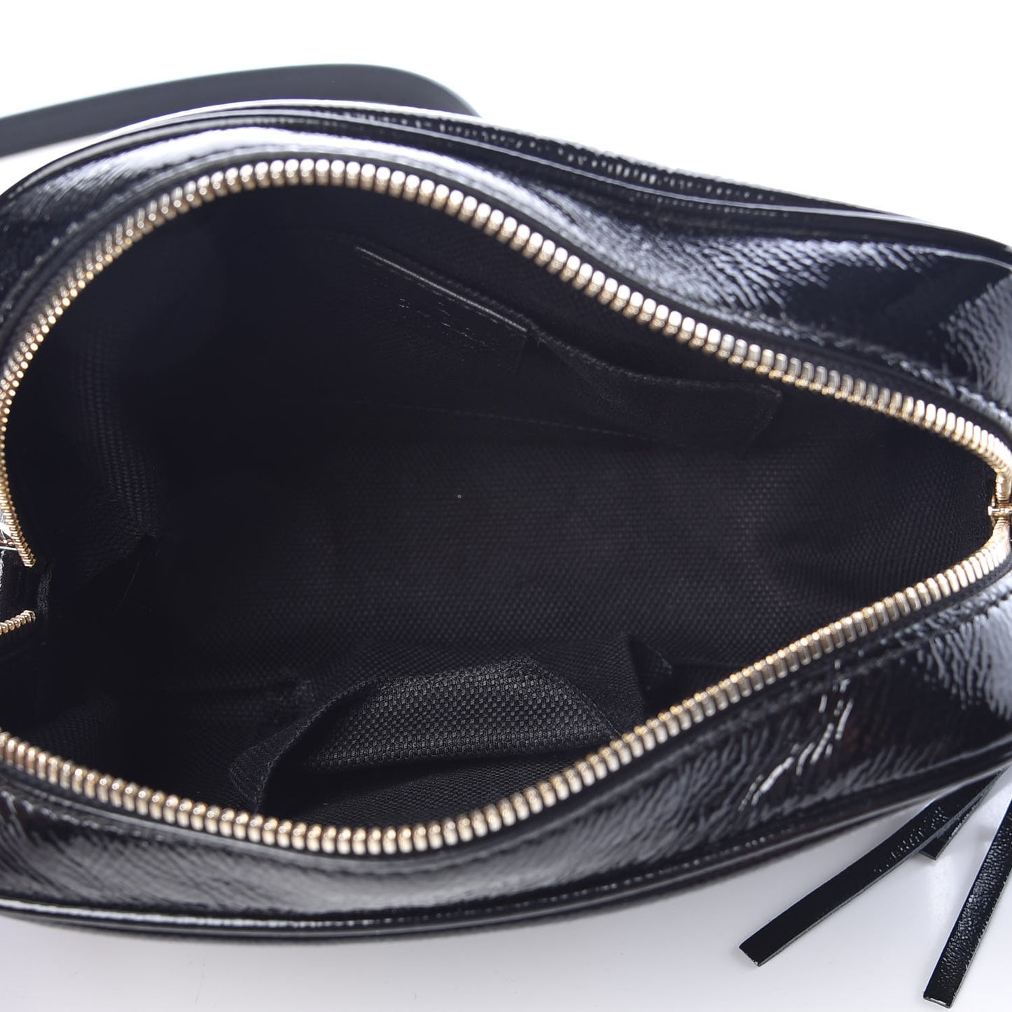 Soft Patent Small Soho Disco Bag Black