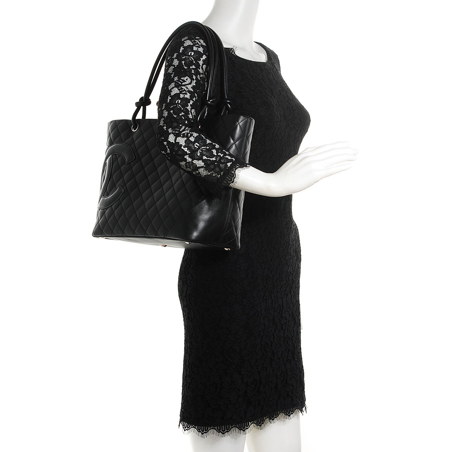Chanel Calfskin Quilted Large Cambon Tote Black 2 of 7