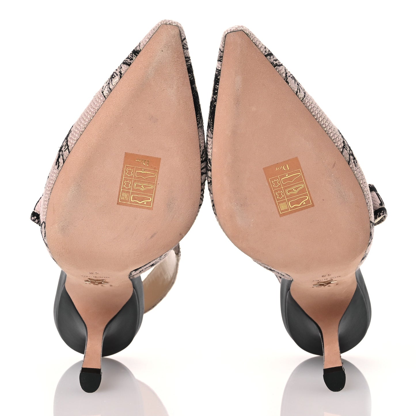 Canvas Embroidered Jardin Botanique J'Adoir Slingback 100mm Pumps 40 Black Nude