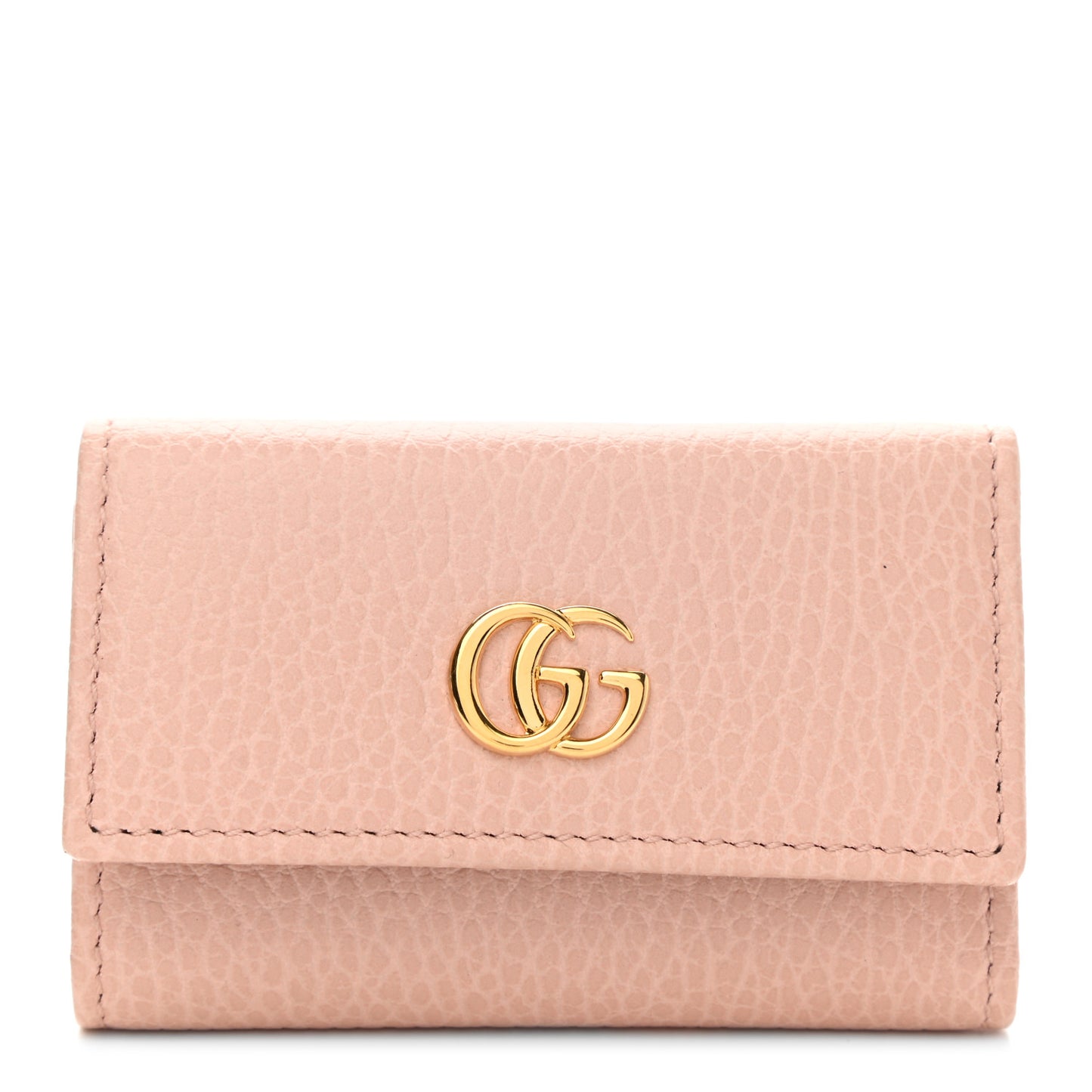 Dollar Calfskin GG Marmont 6 Key Holder Perfect Pink
