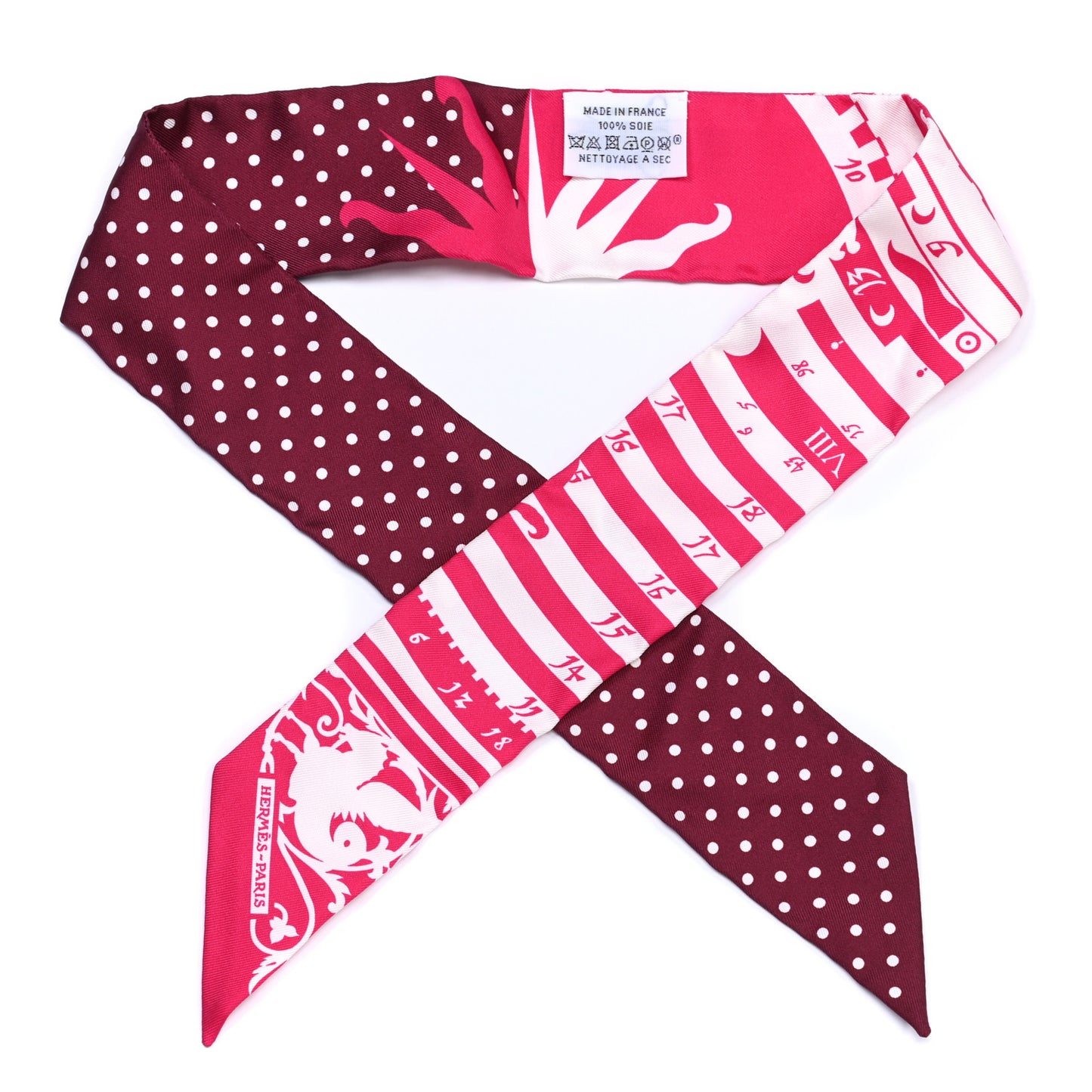 Silk Astrologie a Pois Twilly Fuchsia White Bordeaux