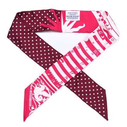 Hermes Silk Astrologie a Pois Twilly Fuchsia White Bordeaux 1 of 8
