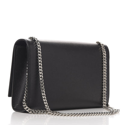 Saint Laurent Grain De Poudre Medium Classic Monogram Kate Satchel Black 3 of 10