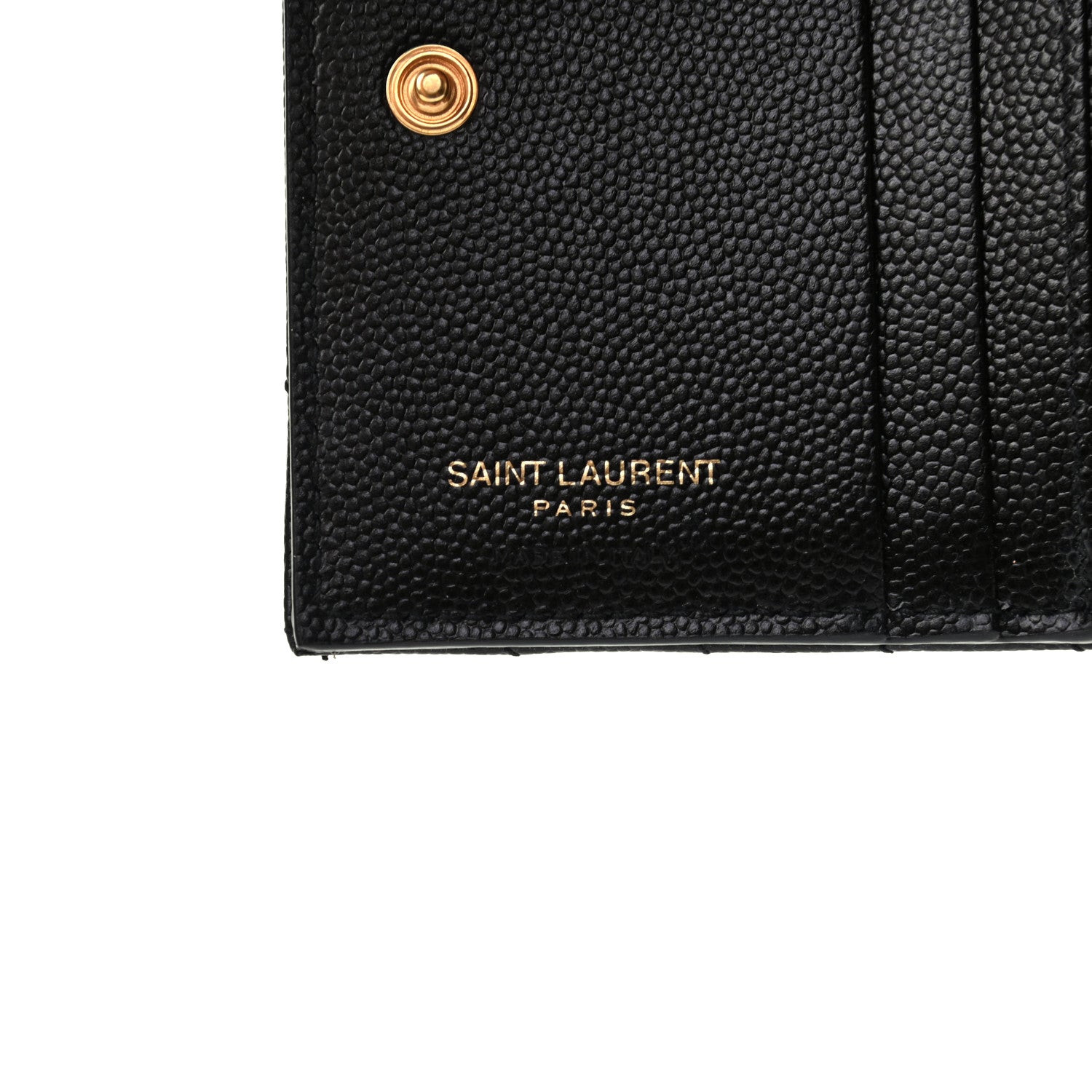 Saint Laurent Grain De Poudre Matelasse Chevron Monogram Zipped Card Case Black 6 of 8