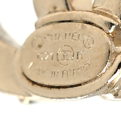 Chanel Crystal CC Earrings Gold 4 of 5