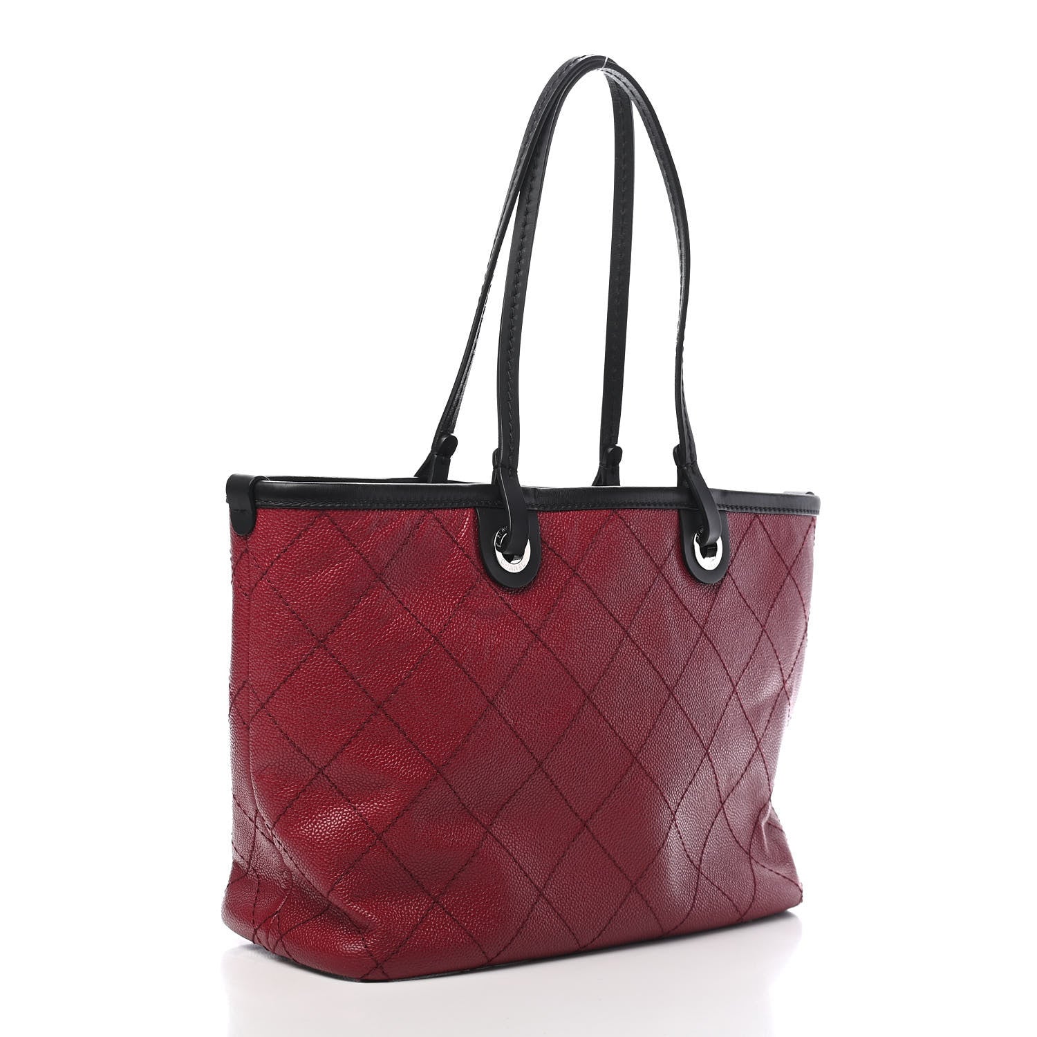 Chanel Grained Calfskin Shopping Fever Tote Red 2 of 8