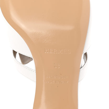Hermes Goatskin Candy Sandals 38 White 8 of 9