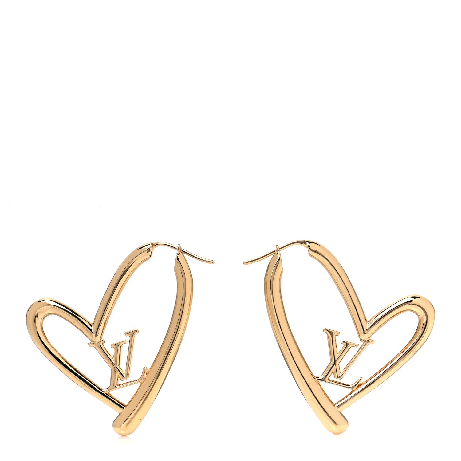 Louis Vuitton Metal Fall In Love Hoop Earrings GM Gold 1 of 3