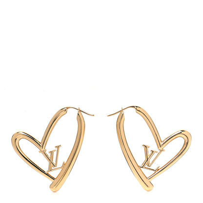 Louis Vuitton Metal Fall In Love Hoop Earrings GM Gold 1 of 3