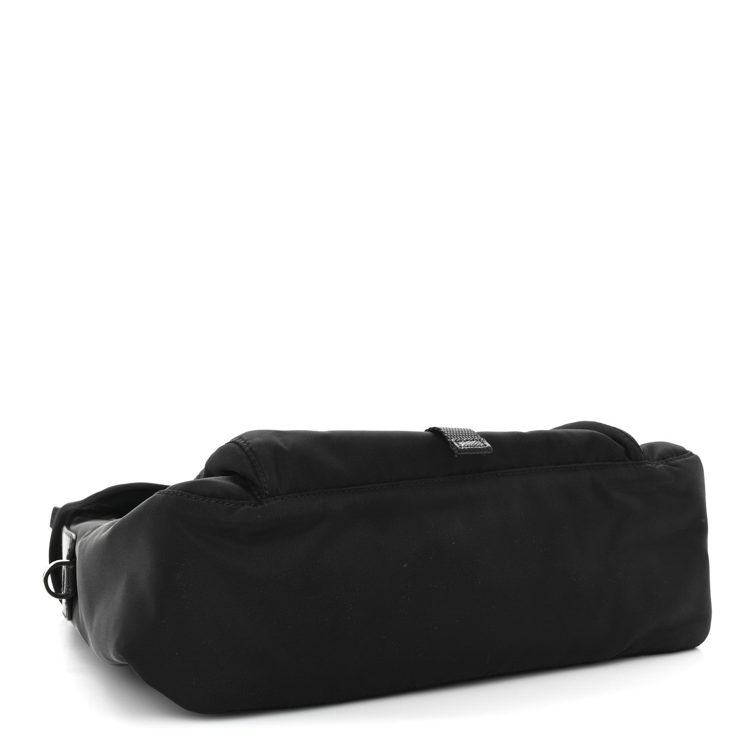 Prada Nylon Vela Saffiano Single Buckle Messenger Shoulder Bag Black 4 of 12