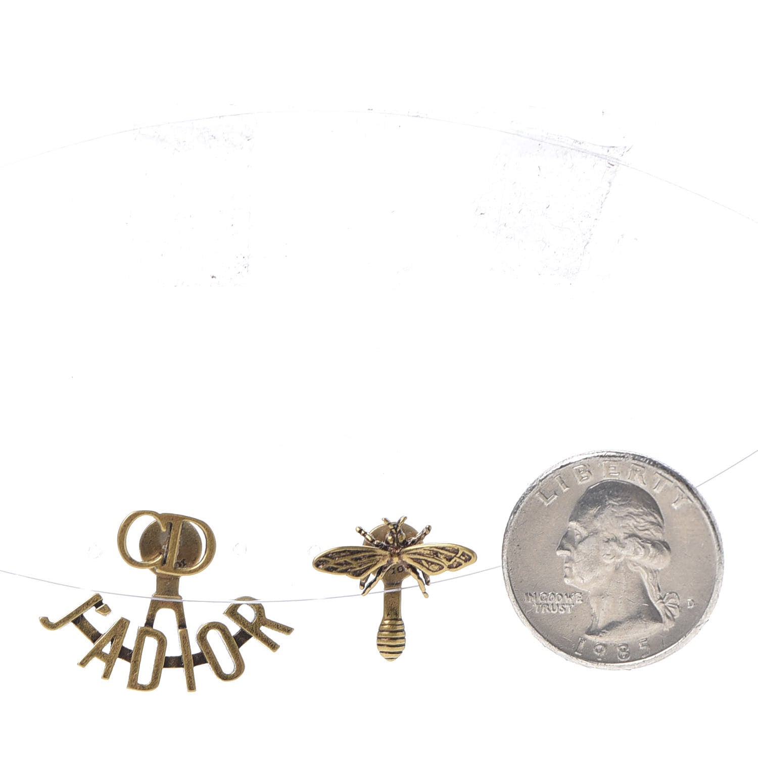 Christian Dior Metal J'Adior Earrings Aged Gold 2 of 4