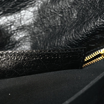 Balenciaga Agneau Giant 12 Gold Hardware Envelope Strap Clutch Black 7 of 9