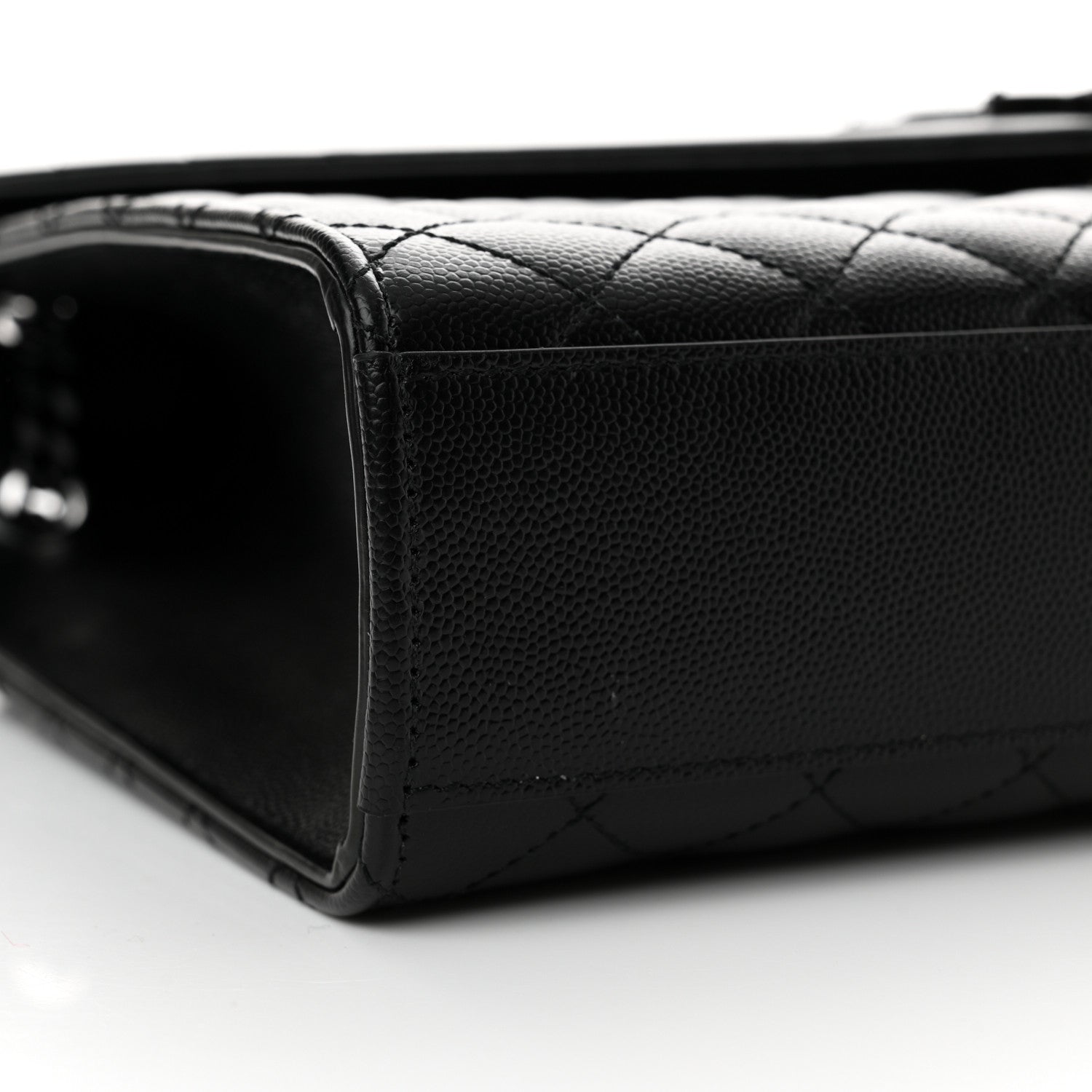 Saint Laurent Grain De Poudre Textured Mixed Matelasse Large Triquilt Monogram Monochrome Satchel Black 9 of 12