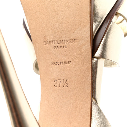 Saint Laurent Metallic Calfskin Tribute 105 Platform Sandals 37.5 Gold 8 of 8