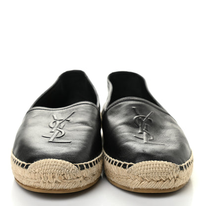 Saint Laurent Lambskin Monogram Espadrilles 38 Black 2 of 9