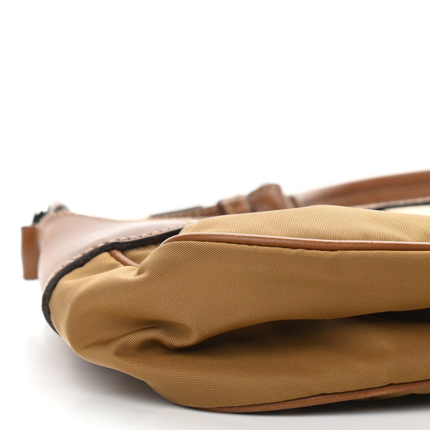 Prada Tessuto Nylon Striped Shoulder Bag Brown Beige 5 of 11