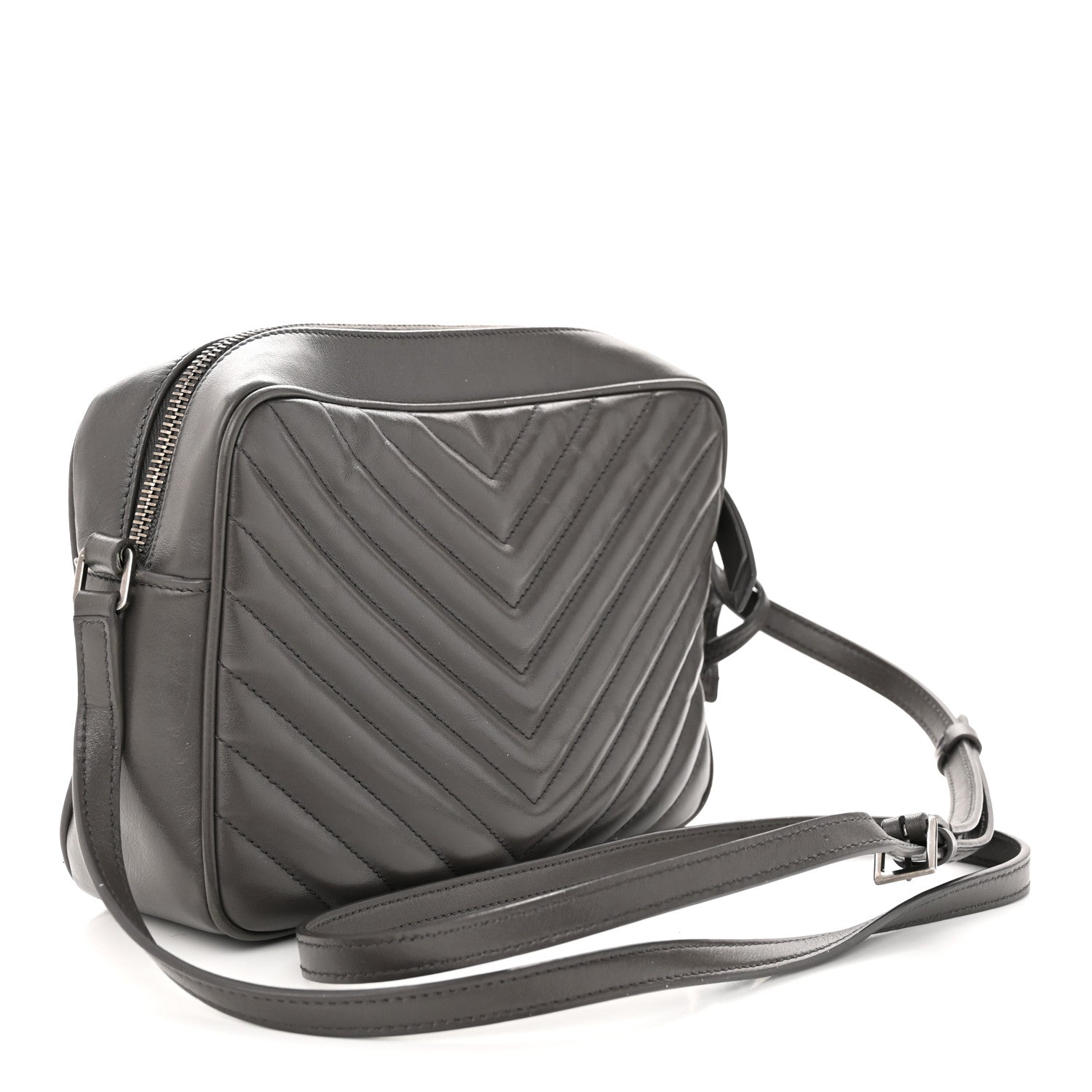 Saint Laurent Calfskin Matelasse Monogram Lou Camera Bag Storm 3 of 17