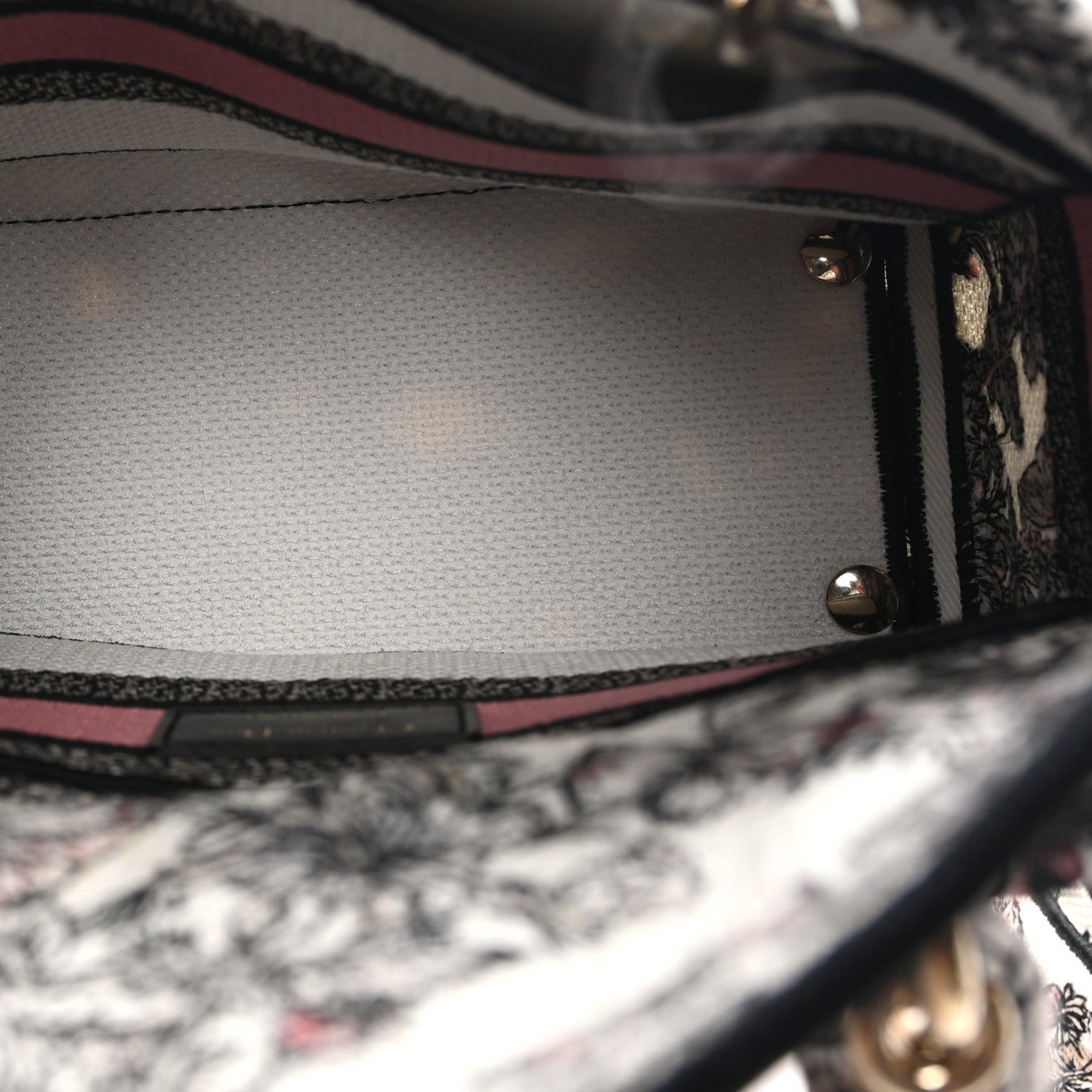 Christian Dior Canvas Embroidered Medium Butterfly Around The World Lady D-Lite White Pastel Pink 5 of 9