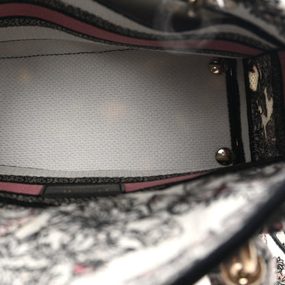 Christian Dior Canvas Embroidered Medium Butterfly Around The World Lady D-Lite White Pastel Pink 5 of 9