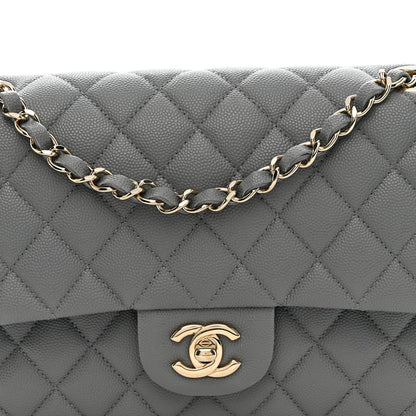 Chanel Caviar Quilted Medium Double Flap Grey 8 of 11