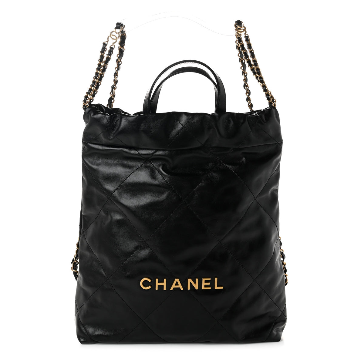 Chanel Shiny Calfskin Quilted Chanel 22 Backpack Black 1 of 9