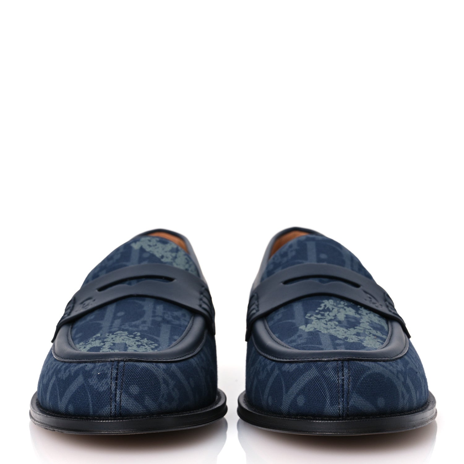 Christian Dior X DENIM TEARS Denim Calfskin Oblique Granville Loafers 43 Blue 3 of 11