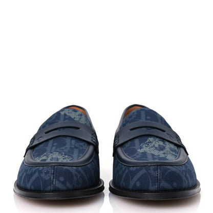 Christian Dior X DENIM TEARS Denim Calfskin Oblique Granville Loafers 43 Blue 3 of 11