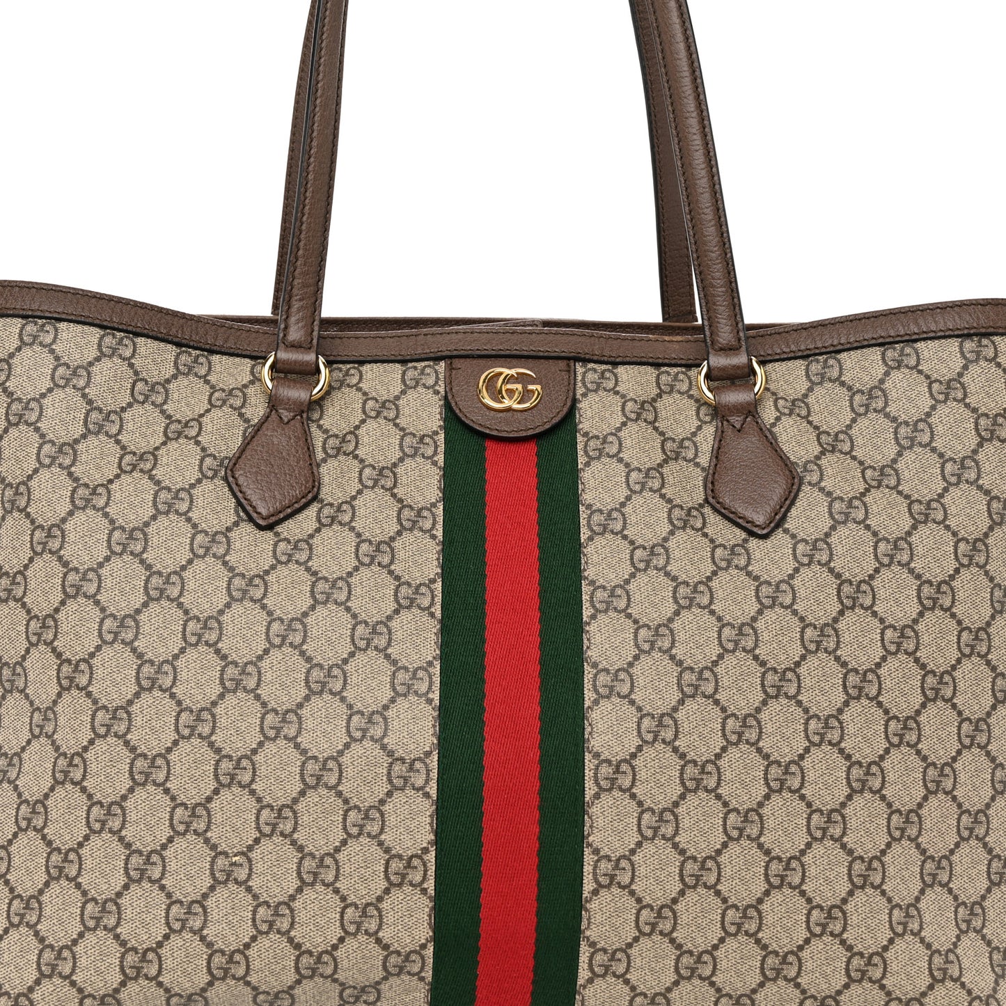GG Supreme Monogram Medium Ophidia Shopping Tote Brown