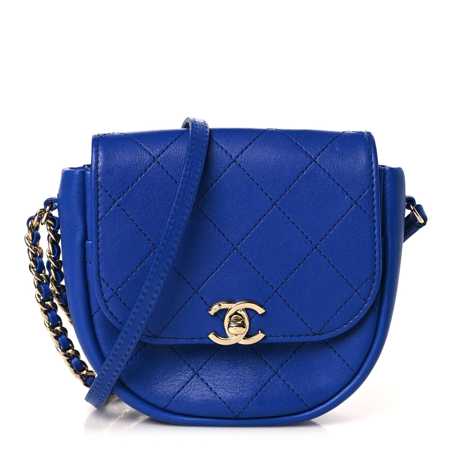 Goatskin Stitched Casual Trip Messenger Flap Royal Blue
