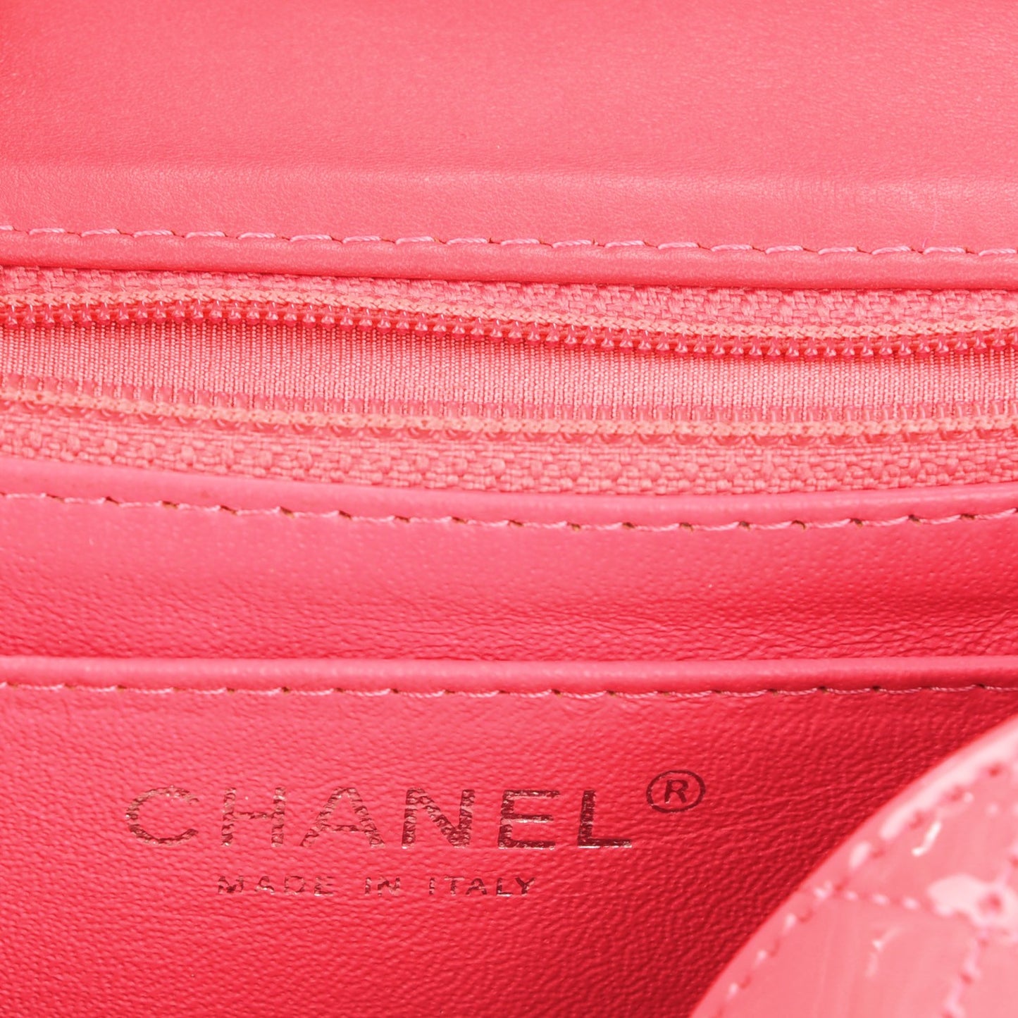 Patent Quilted Mini Square Flap Pink