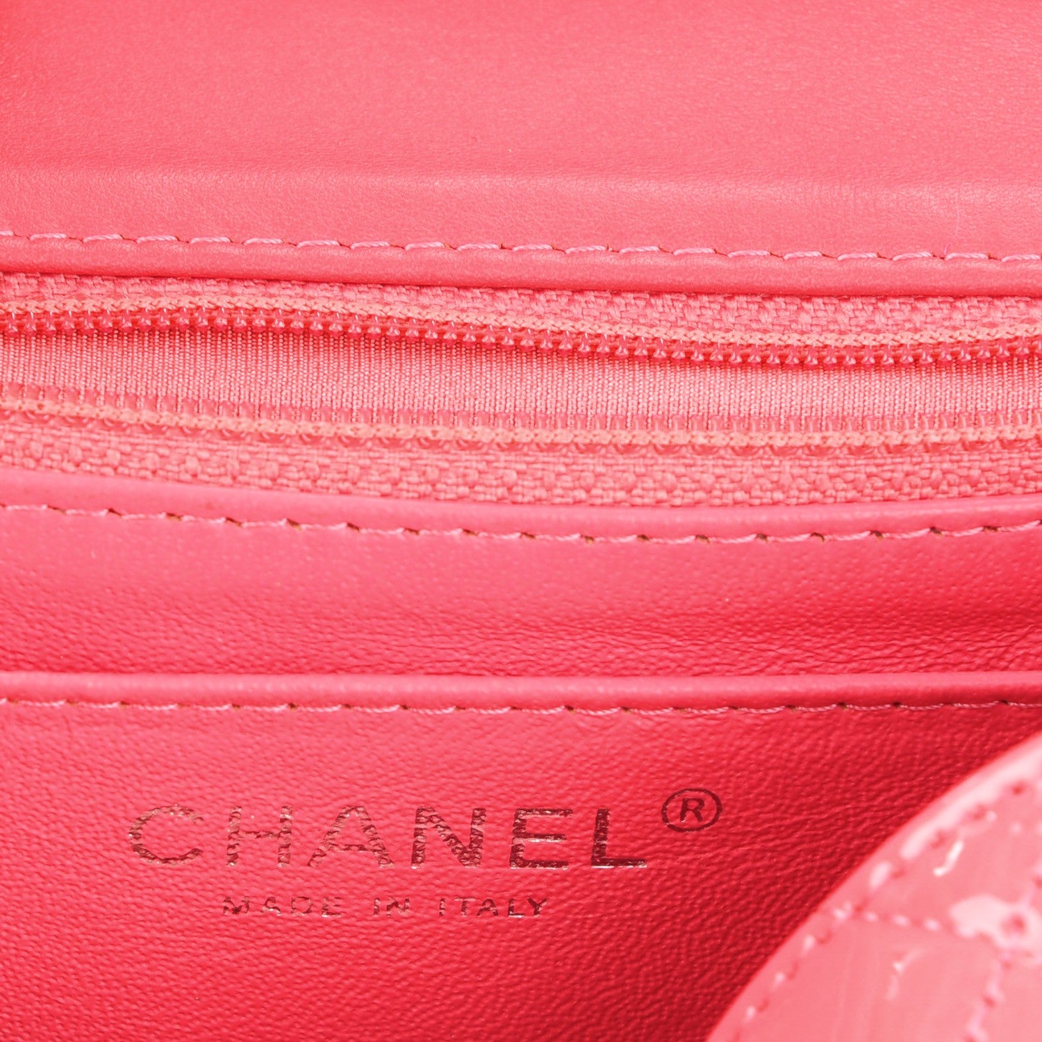 Chanel Patent Quilted Mini Square Flap Pink 7 of 9