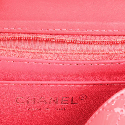 Chanel Patent Quilted Mini Square Flap Pink 7 of 9
