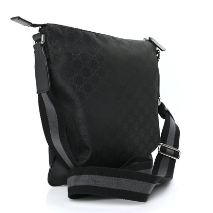 Gucci Nylon Monogram Medium Flat Messenger Bag Black 2 of 13