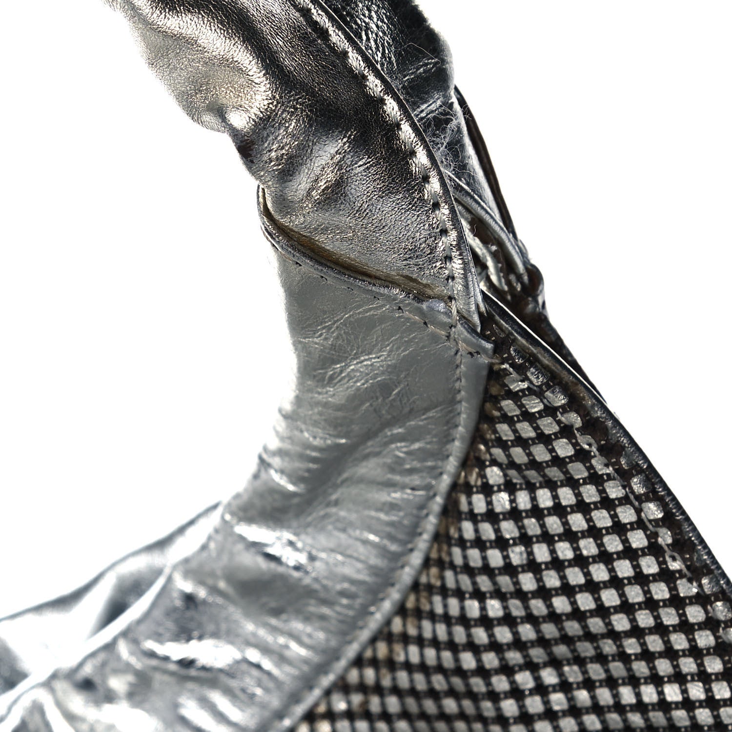 Chanel Metallic Perforated Lambskin Hollywood Hobo Silver 11 of 15