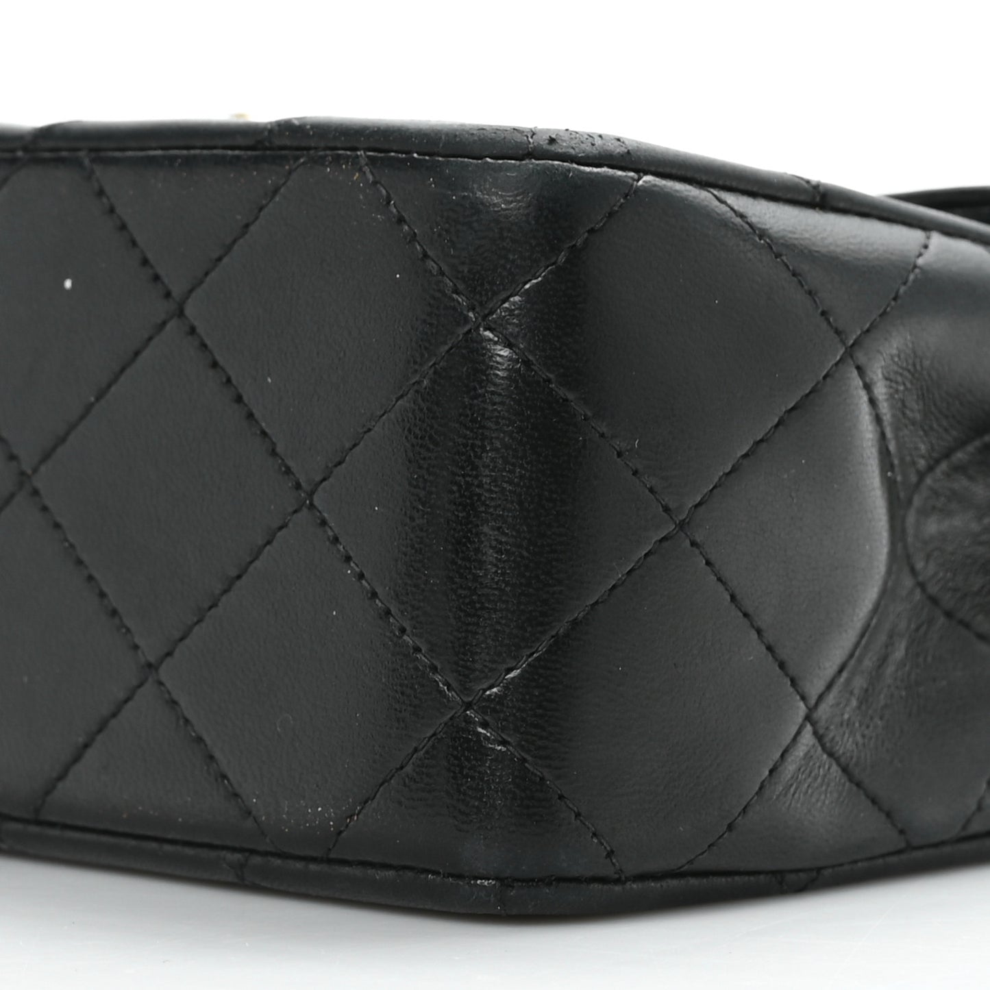 Lambskin Quilted Mini Square Flap Bag Black