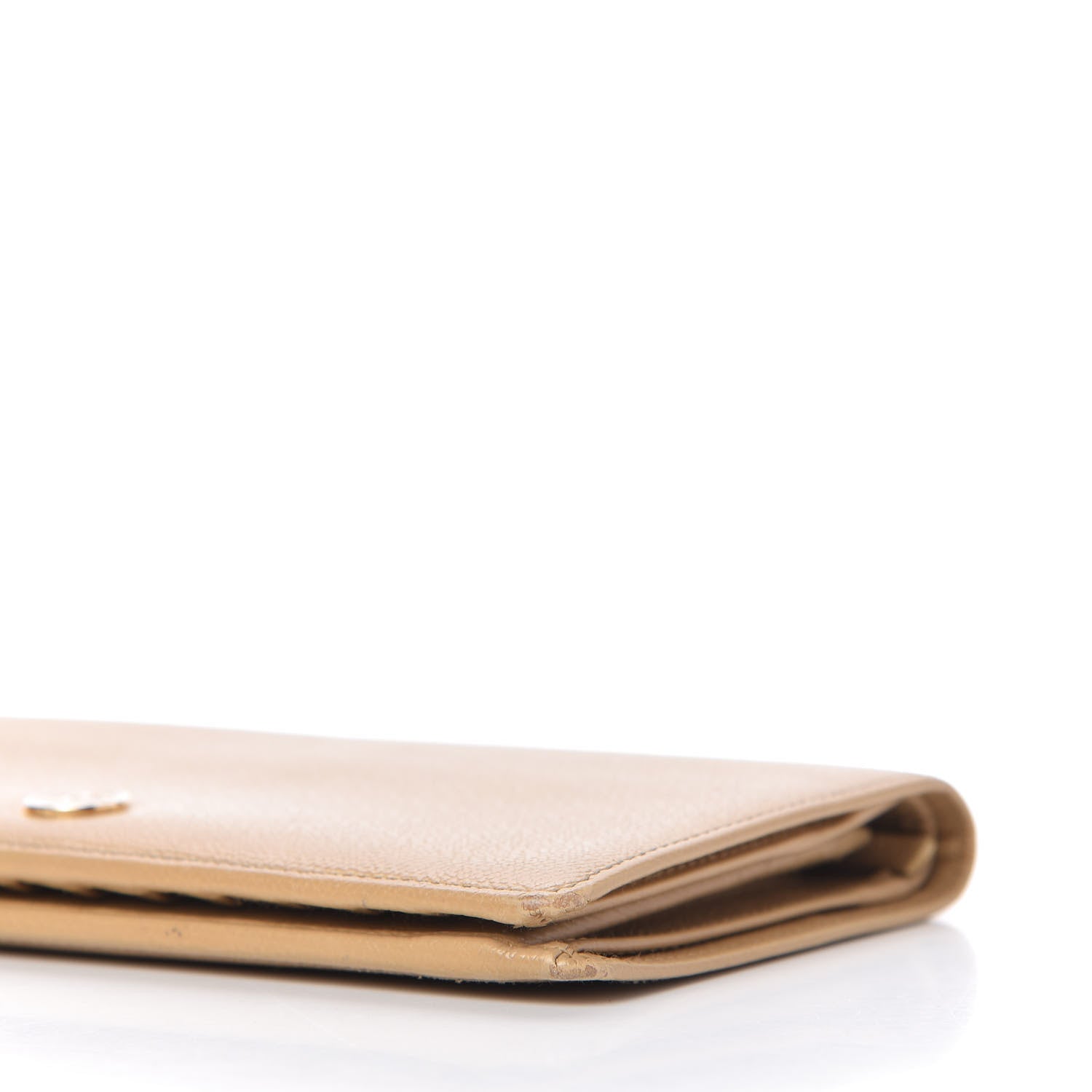 Chanel Grained Calfskin CC Button Yen Wallet Beige 7 of 13