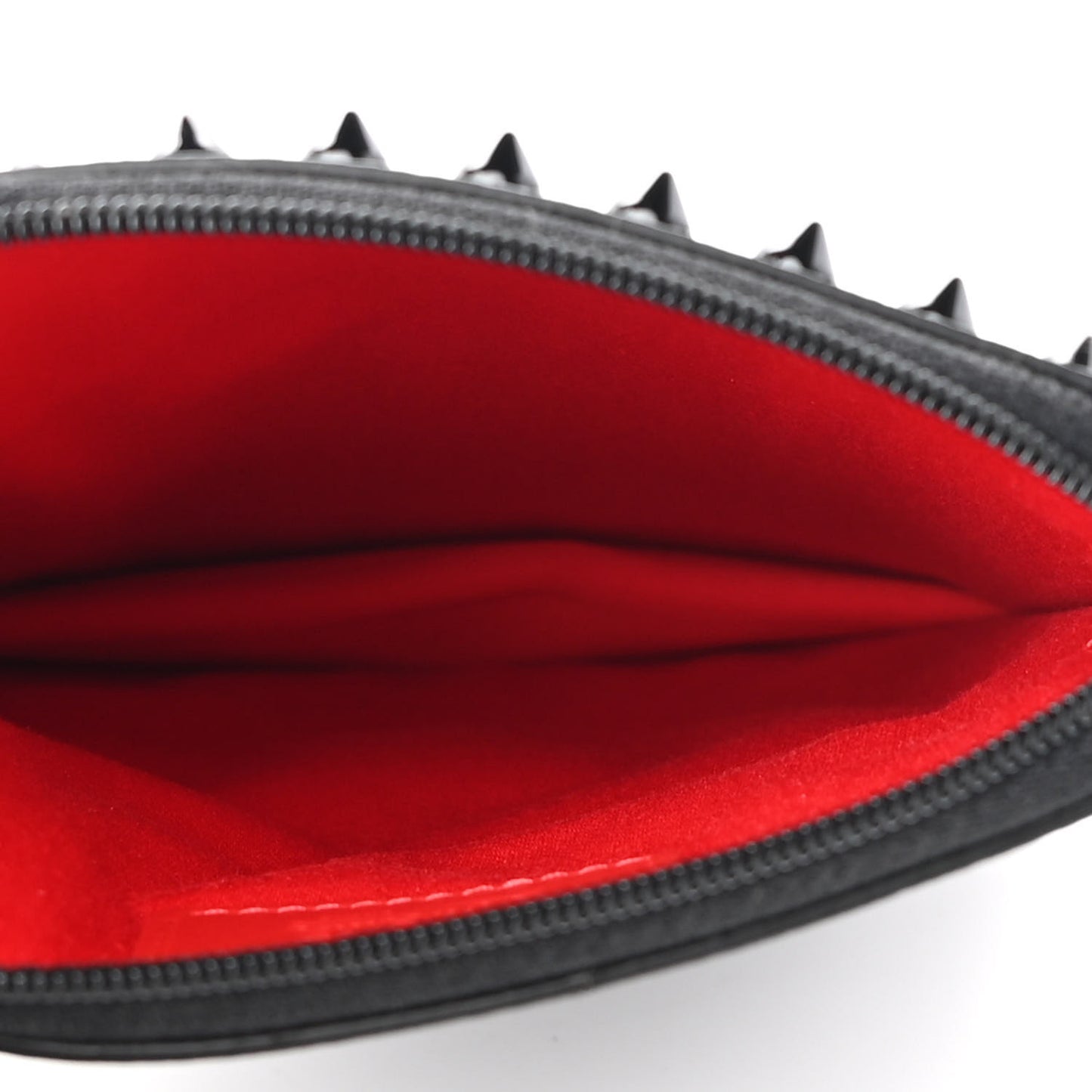 Empire Calfskin Spikes Loubilab Clutch Black