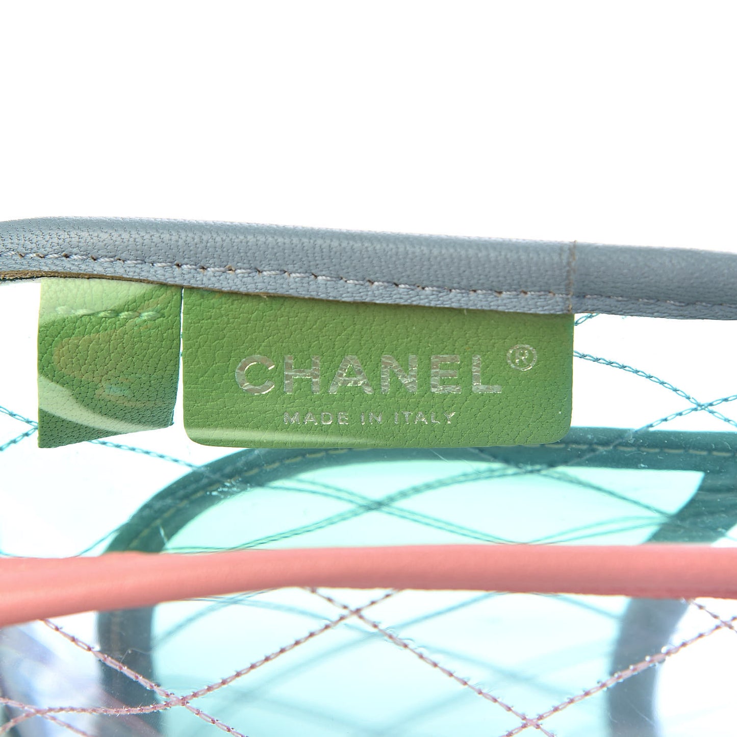 Lambskin PVC Quilted Medium Coco Splash Flap Blue Green