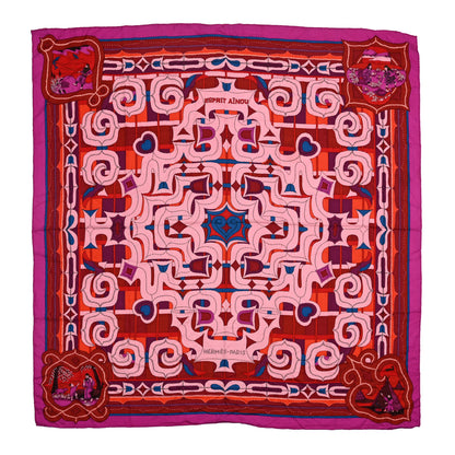 Hermes Cashmere Silk Esprit Ainou Shawl 140 Fuschia Vieux Rose Rouge H 1 of 7
