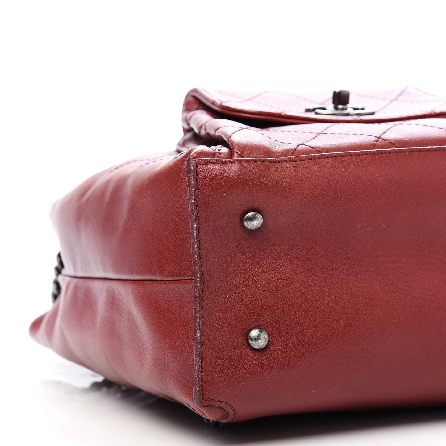 Calfskin Stitched Medium Urban Luxury Drawstring Backpack Dark Red
