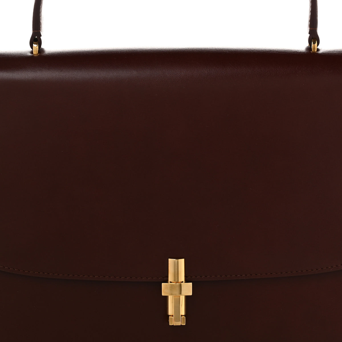 The Row Calfskin Medium The Sofia 11.75 Top Handle Bourbon 7 of 9