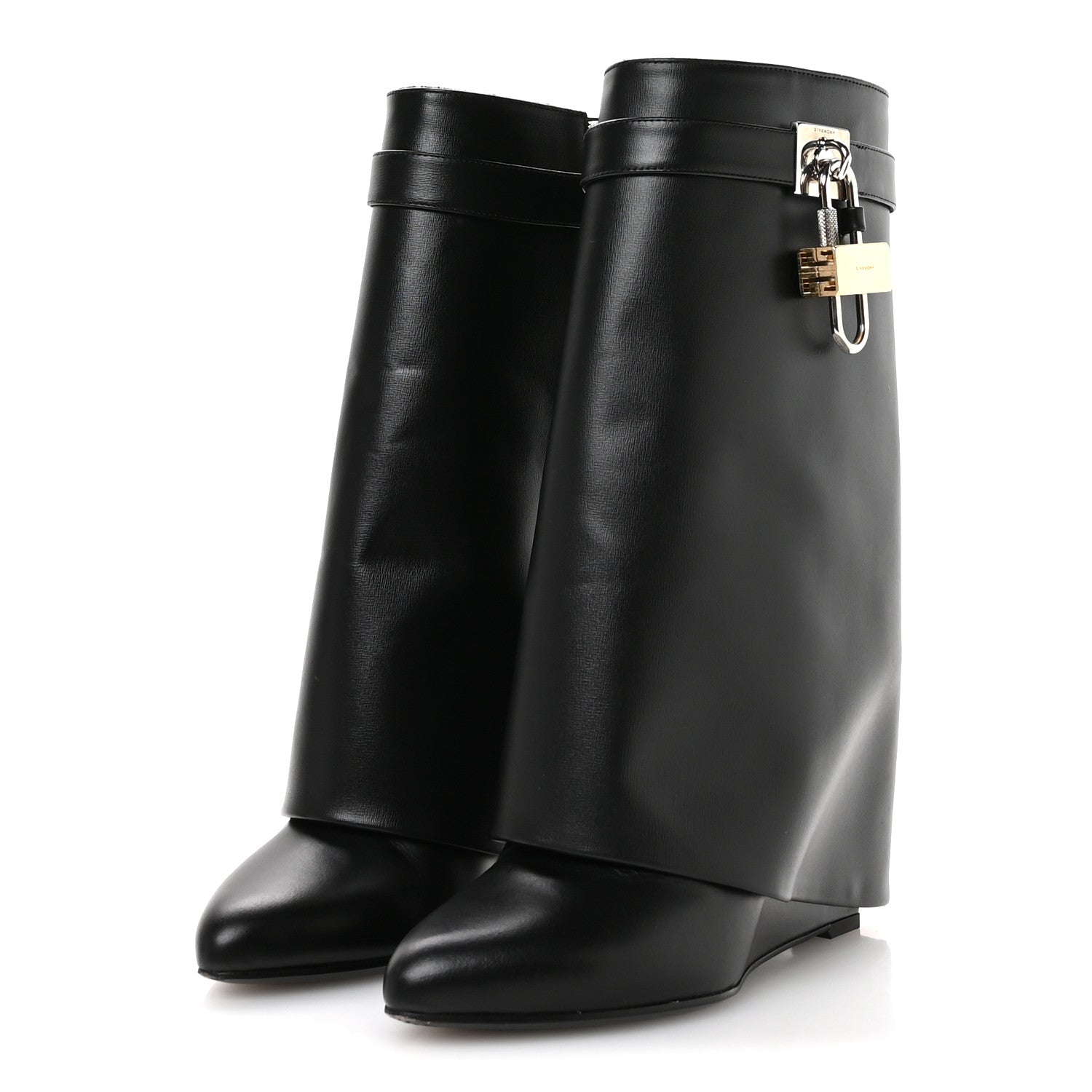 Givenchy Calfskin Shark Lock Ankle Boots 39.5 Black 4 of 8