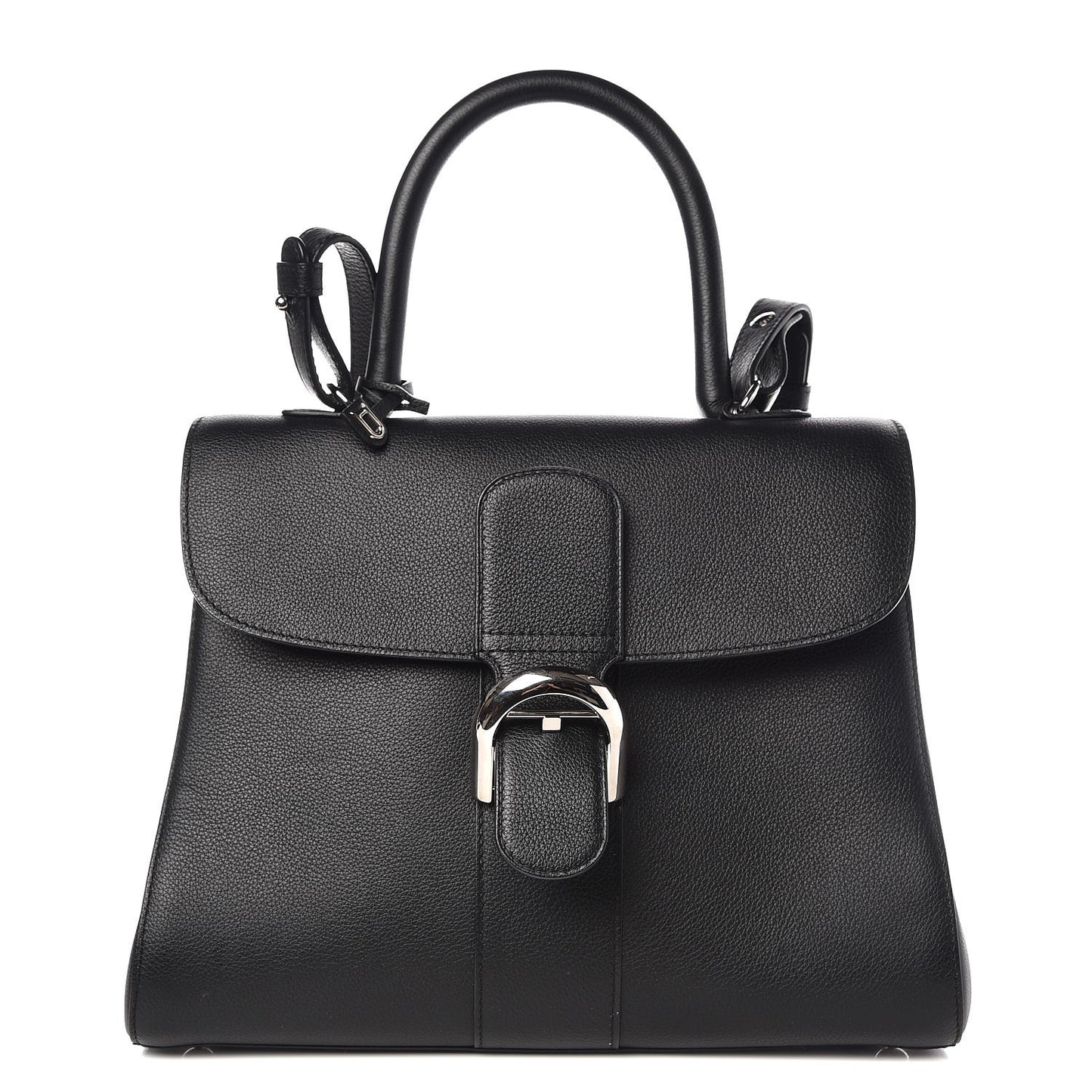 Grained Calfskin MM Brillant Satchel Black