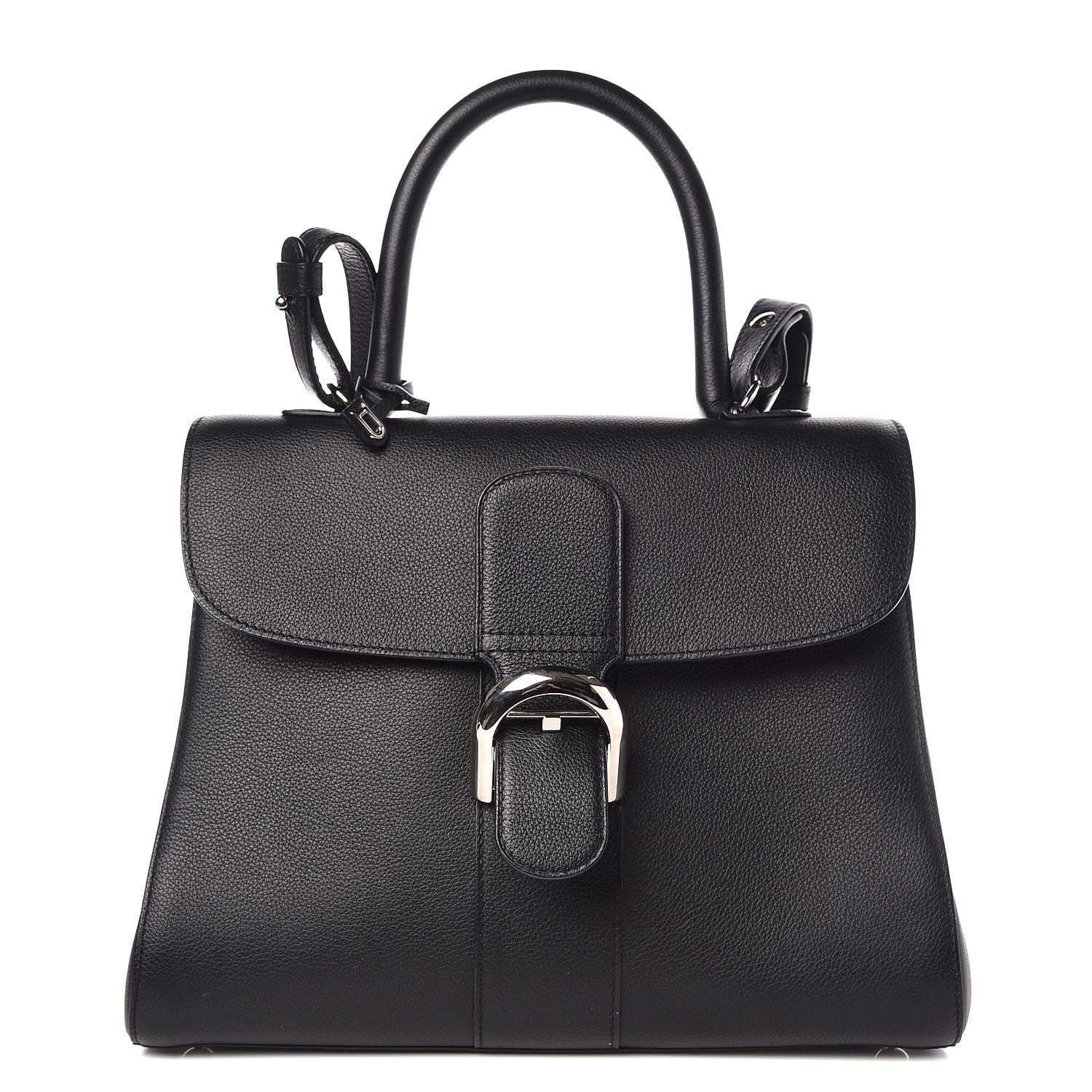 Delvaux Grained Calfskin MM Brillant Satchel Black 1 of 8