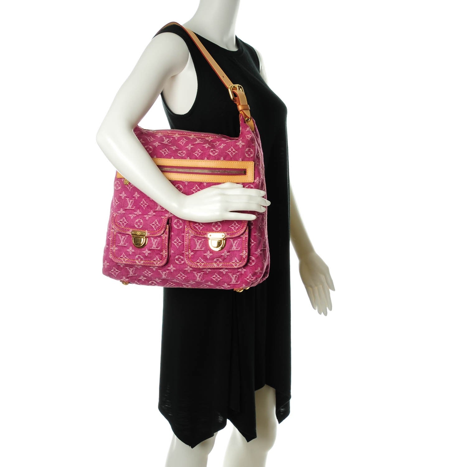 Louis Vuitton Denim Baggy GM Fuchsia 2 of 7