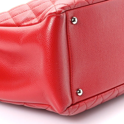 Chanel Caviar Quilted XL Grand Shopping Tote GST Red 9 of 10
