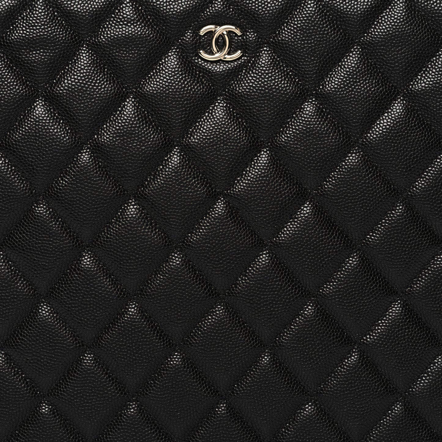 Caviar Quilted Large Cosmetic Case Black